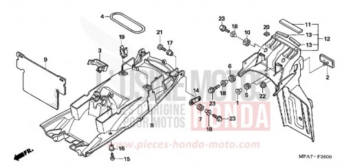 GARDE-BOUE ARRIERE CBF1000A6 de 2006